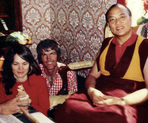 XVI Karmapa Kopenhagoje drauge su Lama Ole ir Hana Nydahl